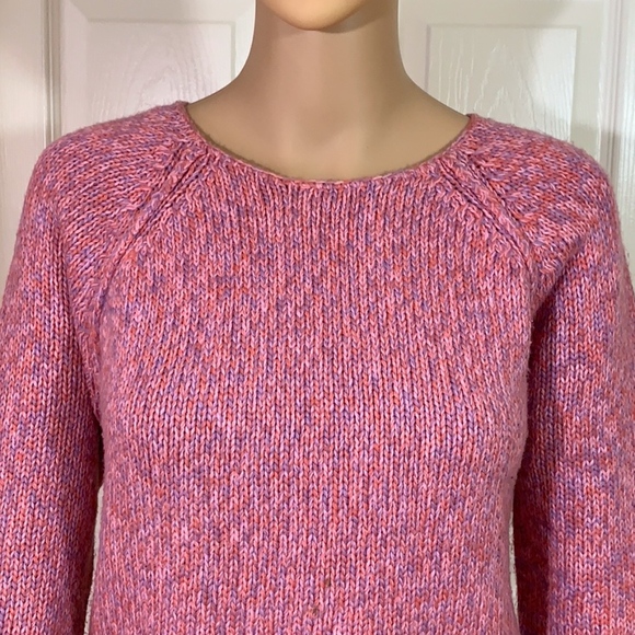 Pink knit sweater long wide sleeves cropped - Picture 2 of 8